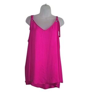 Torrid‎ Hot Pink Georgette O-Ring Swing Camisole Top Missing Size Tag - Size 2?